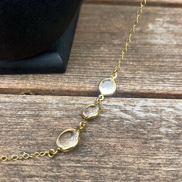 J. Crew Necklace Gold and Crystal Elegant Jeweled 36” - Picture 5 of 7